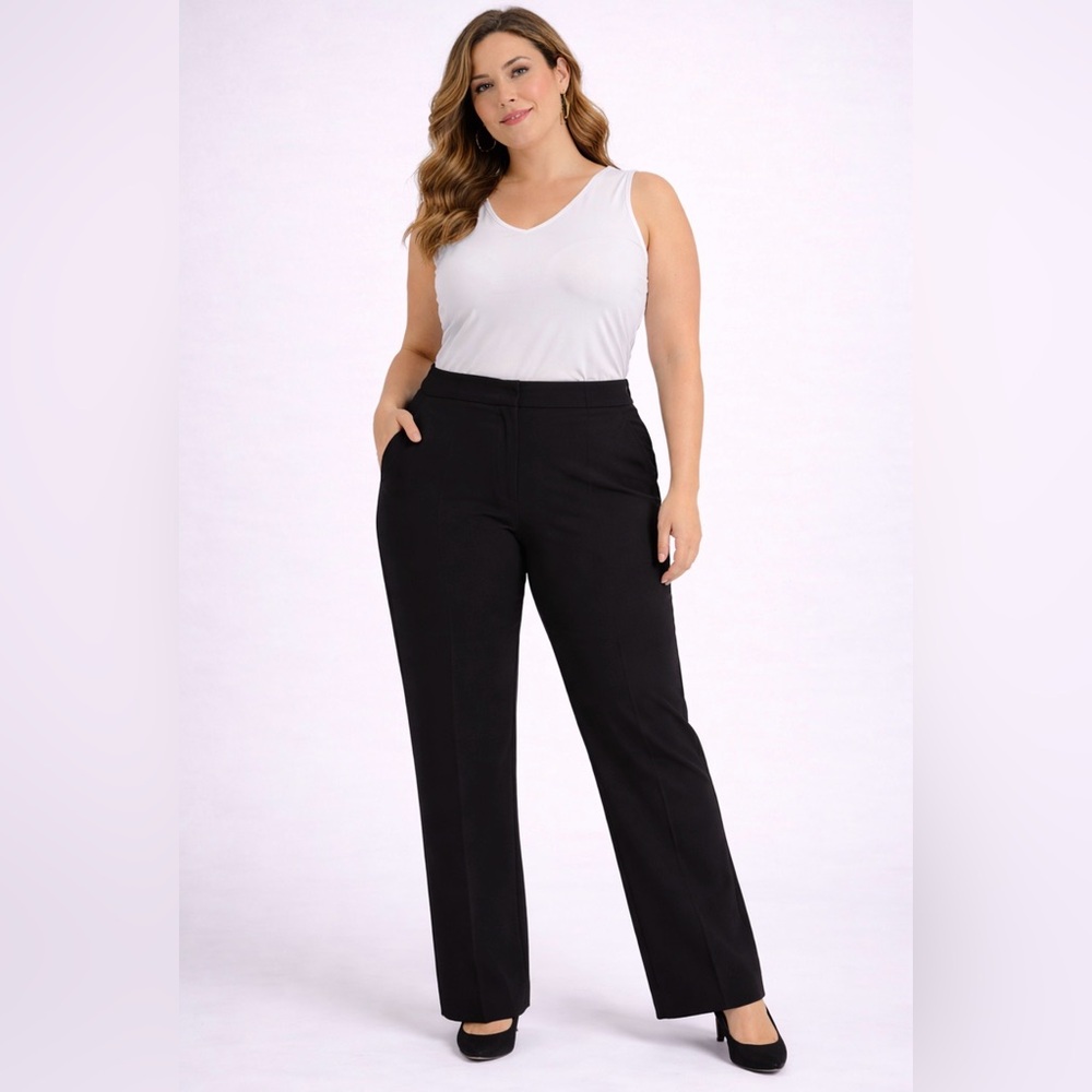 Calvin Klein Black Stretch Career women’s Plus Size 20W Dress Pants(A449)✨